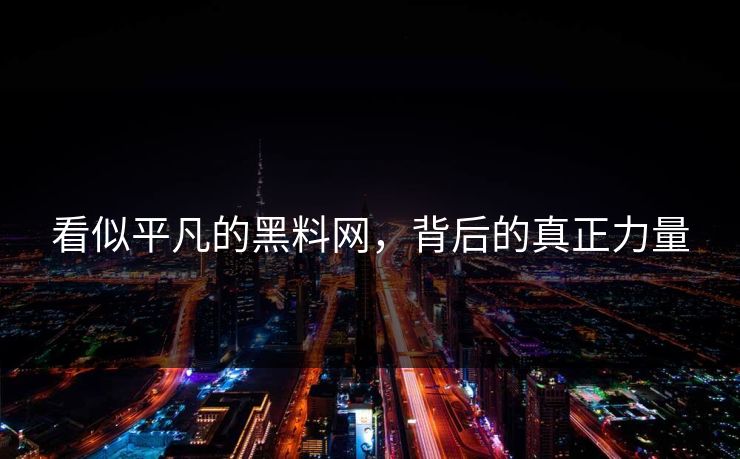 看似平凡的黑料网，背后的真正力量