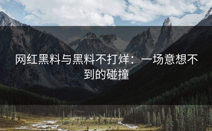 网红黑料与黑料不打烊：一场意想不到的碰撞