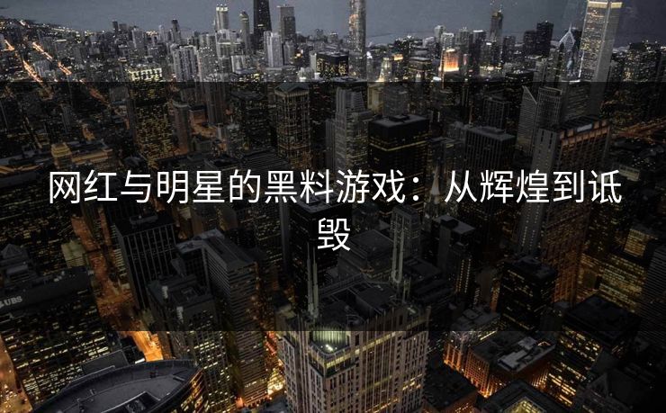网红与明星的黑料游戏：从辉煌到诋毁