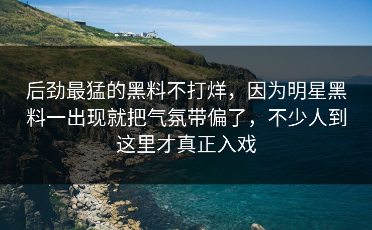 后劲最猛的黑料不打烊，因为明星黑料一出现就把气氛带偏了，不少人到这里才真正入戏